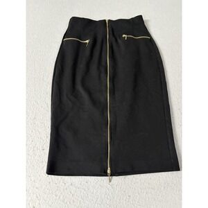 Jennifer‎ Lopez Skirt Womens Small Black Zip Front Pencil Bodycon High Waist